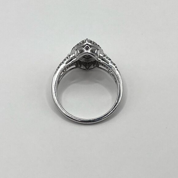 0.50 CT Marquise Cut Natural Diamond Sterling Silver Ring - Picture 4 of 8